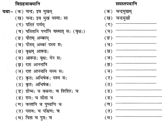 NCERT Solutions for Class 10 Sanskrit Grammar: खण्डः ‘ग’ (अनुप्रयुक्त-व्याकरणम्)-समासाः