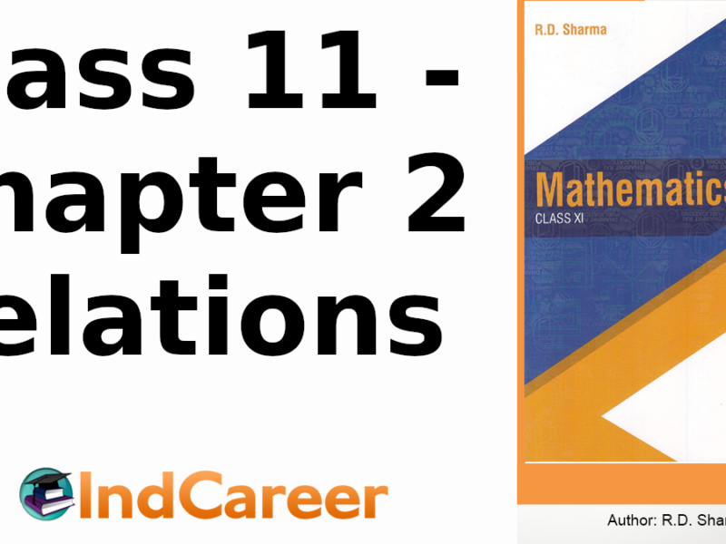 RD Sharma Solutions for Class 11 Maths Chapter 2–Relations