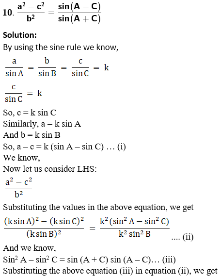 RD Sharma Solutions for Class 11 Maths Chapter 10 – Sine and Cosine Formulae and their Applications image - 30