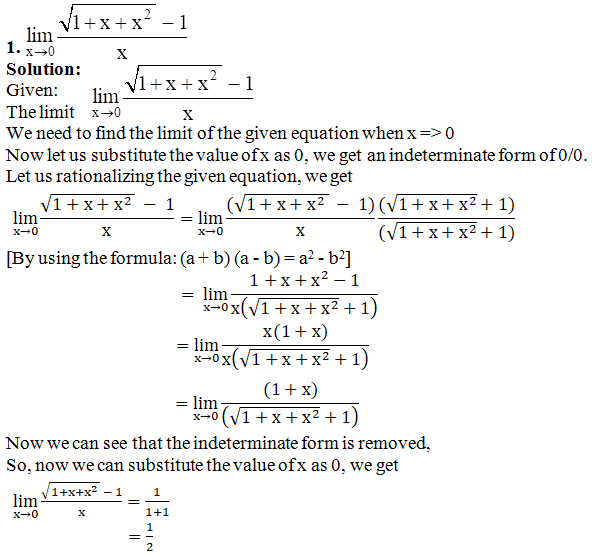 RD Sharma Solutions for Class 11 Maths Chapter 29 – Limits