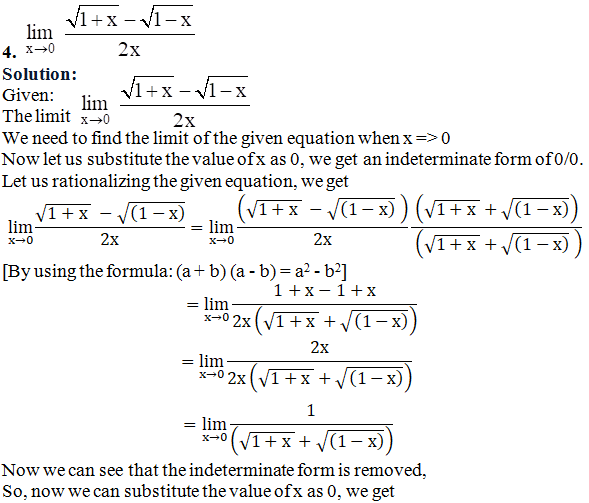 RD Sharma Solutions for Class 11 Maths Chapter 29 – Limits