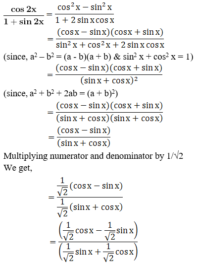 RD Sharma Solutions for Class 11 Maths Chapter 9 – Values of Trigonometric Functions at Multiples and Submultiples of an Angle image - 4
