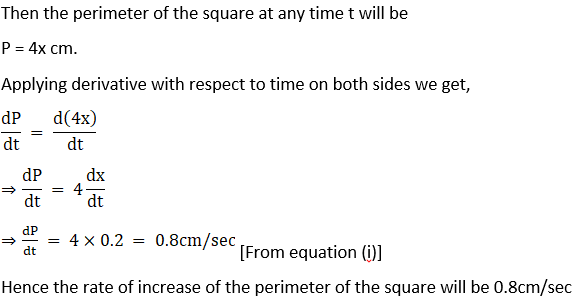 RD Sharma Solutions for Class 12 Maths Chapter 13 Derivative as a Rate Measurer