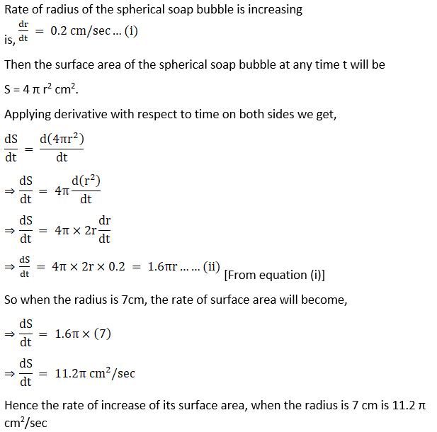 RD Sharma Solutions for Class 12 Maths Chapter 13 Derivative as a Rate Measurer