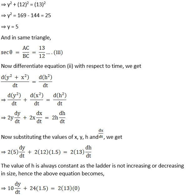 RD Sharma Solutions for Class 12 Maths Chapter 13 Derivative as a Rate Measurer