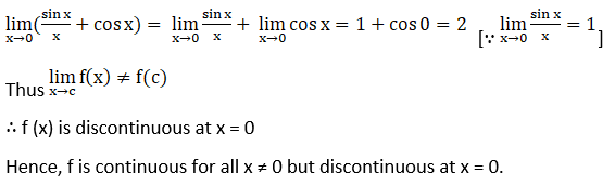 RD Sharma Solutions for Class 12 Maths Chapter 9 Continuity