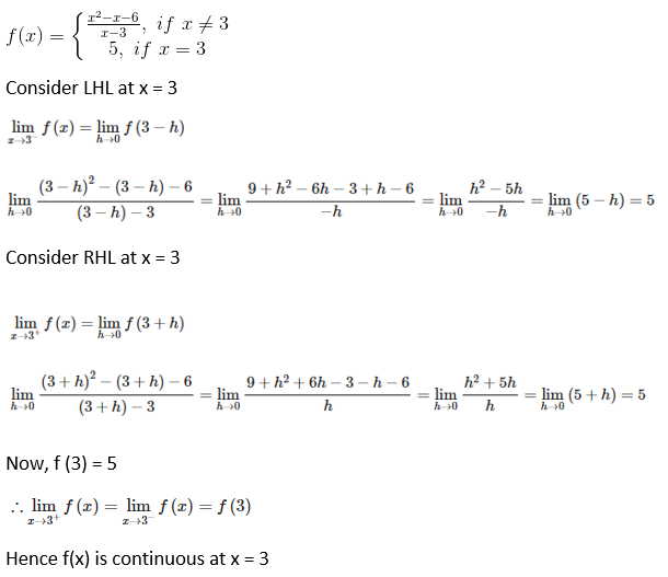 RD Sharma Solutions for Class 12 Maths Chapter 9 Continuity