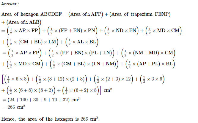 RS Aggarwal Solutions for Class 8 Maths Chapter 18–Area of a Trapezium and a Polygon Ex 18B Q4