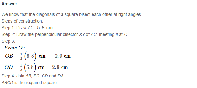 RS Aggarwal Solutions for Class 8 Maths Chapter 17–Construction of Quadrilaterals Exercise 17A Q10