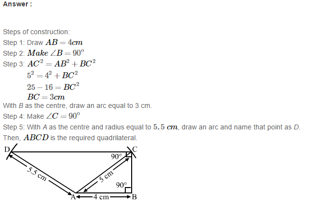 RS Aggarwal Solutions for Class 8 Maths Chapter 17–Construction of Quadrilaterals Exercise 17A Q13