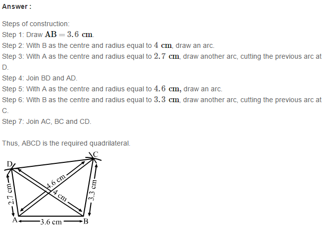 RS Aggarwal Solutions for Class 8 Maths Chapter 17–Construction of Quadrilaterals Exercise 17A Q4