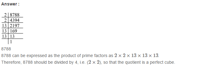 RS Aggarwal Solutions for Class 8 Maths Chapter 4–Cubes and Cube Roots Exercise 4A Q10