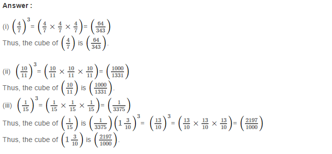 RS Aggarwal Solutions for Class 8 Maths Chapter 4–Cubes and Cube Roots Exercise 4A Q3