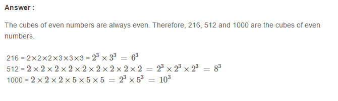 RS Aggarwal Solutions for Class 8 Maths Chapter 4–Cubes and Cube Roots Exercise 4A Q5