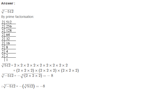 RS Aggarwal Solutions for Class 8 Maths Chapter 4–Cubes and Cube Roots Exercise 4C Q10