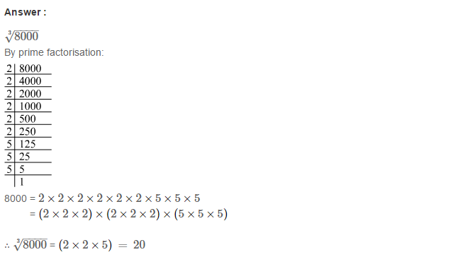 RS Aggarwal Solutions for Class 8 Maths Chapter 4–Cubes and Cube Roots Exercise 4C Q7