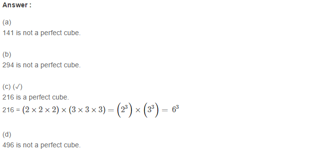 RS Aggarwal Solutions for Class 8 Maths Chapter 4–Cubes and Cube Roots Exercise 4D Q1