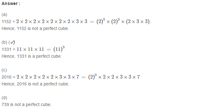 RS Aggarwal Solutions for Class 8 Maths Chapter 4–Cubes and Cube Roots Exercise 4D Q2