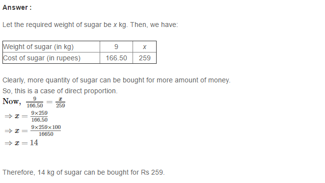 RS Aggarwal Solutions for Class 8 Maths Chapter 12–Direct and Inverse Proportion Ex 12A Q7
