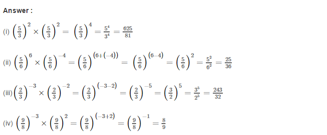 RS Aggarwal Solutions for Class 8 Maths Chapter 2–Exponents Exercise 2A Q2