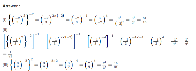 RS Aggarwal Solutions for Class 8 Maths Chapter 2–Exponents Exercise 2A Q4