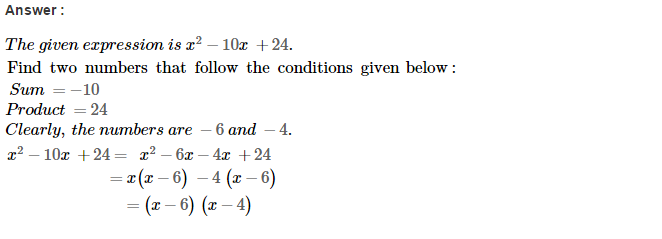 RS Aggarwal Solutions for Class 8 Maths Chapter 7–Factorisation Ex 7D Q10