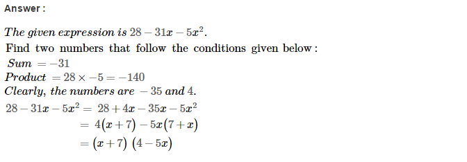 RS Aggarwal Solutions for Class 8 Maths Chapter 7–Factorisation Ex 7D Q36