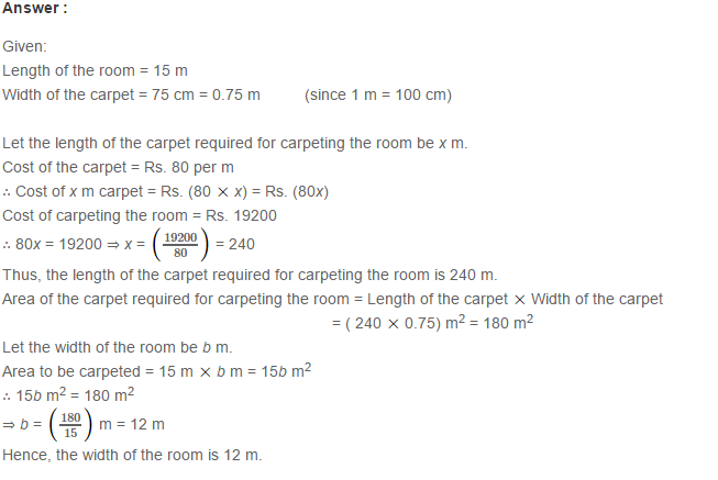 RS Aggarwal Solutions for Class 7 Maths Chapter 20–Mensuration Q7