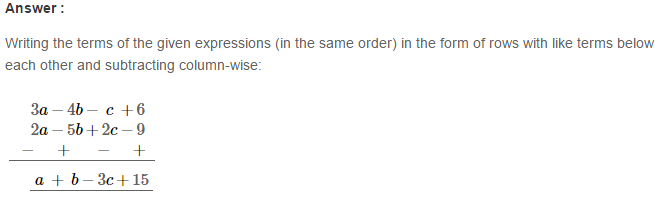 RS Aggarwal Solutions for Class 8 Maths Chapter 6–Operations on Algebraic Expressions Ex 6A Q13