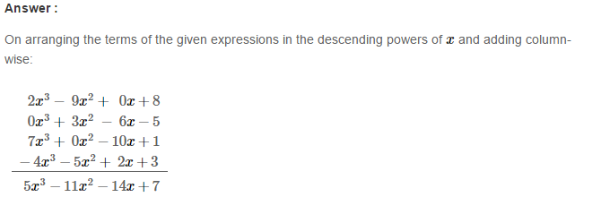 RS Aggarwal Solutions for Class 8 Maths Chapter 6–Operations on Algebraic Expressions Ex 6A Q6