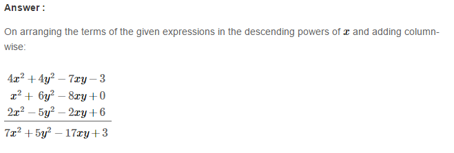 RS Aggarwal Solutions for Class 8 Maths Chapter 6–Operations on Algebraic Expressions Ex 6A Q8