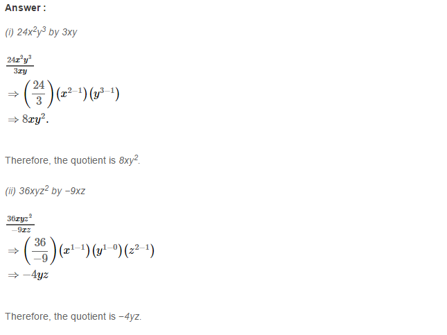 RS Aggarwal Solutions for Class 8 Maths Chapter 6–Operations on Algebraic Expressions Ex 6C Q1