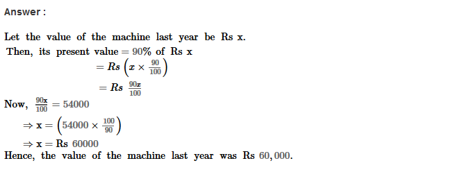 RS Aggarwal Solutions for Class 8 Maths Chapter 9–Percentage Ex 9C Q3