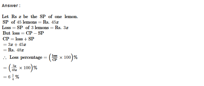 RS Aggarwal Solutions for Class 8 Maths Chapter 10–Profit and Loss Ex 10C Q11