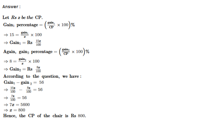 RS Aggarwal Solutions for Class 8 Maths Chapter 10–Profit and Loss Ex 10C Q19