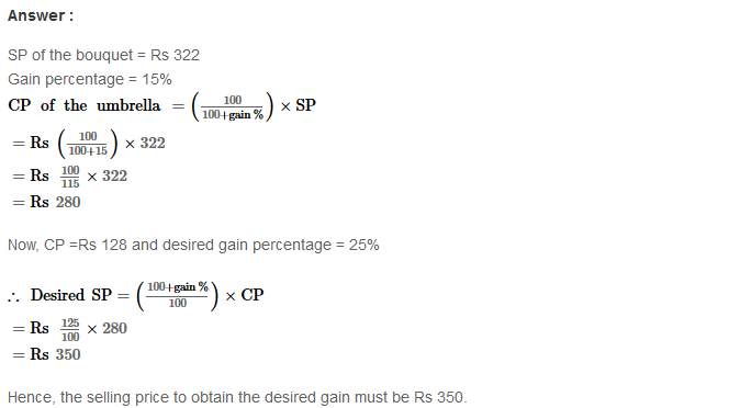 RS Aggarwal Solutions for Class 8 Maths Chapter 10–Profit and Loss Ex 10C Q28