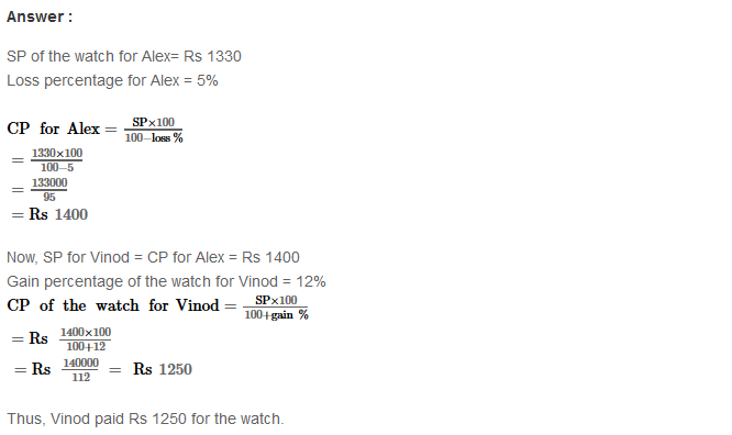 RS Aggarwal Solutions for Class 8 Maths Chapter 10–Profit and Loss Ex 10C Q34