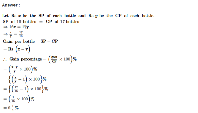 RS Aggarwal Solutions for Class 8 Maths Chapter 10–Profit and Loss Ex 10C Q8