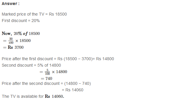 RS Aggarwal Solutions for Class 8 Maths Chapter 10–Profit and Loss Ex 10B Q13