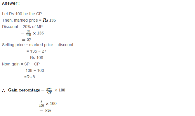RS Aggarwal Solutions for Class 8 Maths Chapter 10–Profit and Loss Ex 10B Q6