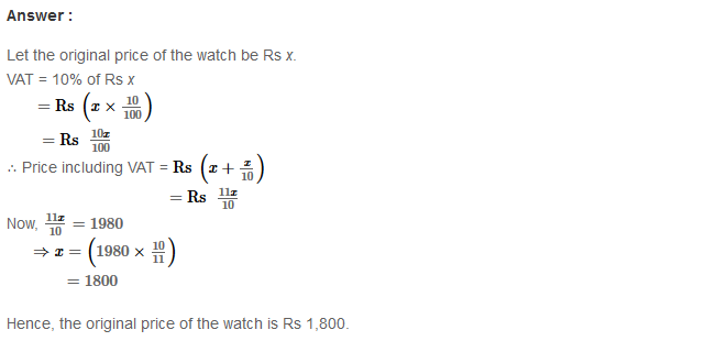 RS Aggarwal Solutions for Class 8 Maths Chapter 10–Profit and Loss Ex 10C Q3