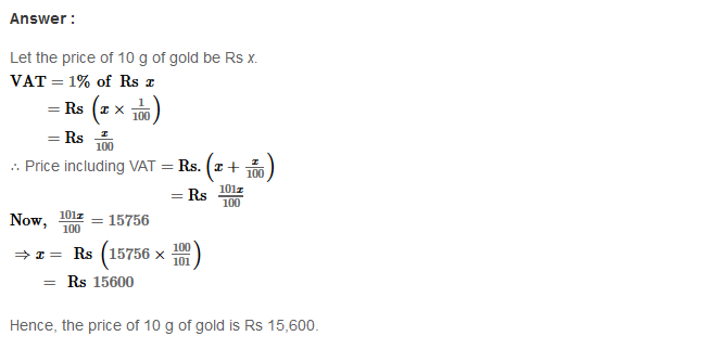 RS Aggarwal Solutions for Class 8 Maths Chapter 10–Profit and Loss Ex 10C Q5