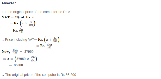 RS Aggarwal Solutions for Class 8 Maths Chapter 10–Profit and Loss Ex 10C Q6