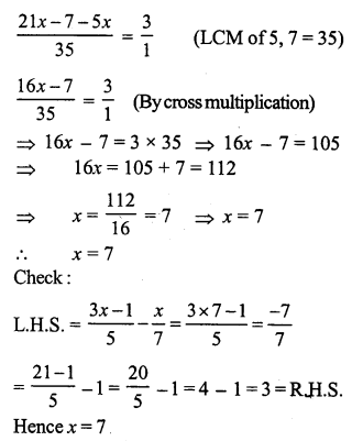 RS Aggarwal Solutions for Class 7 Maths Chapter 7–Linear Equations in One Variable Ex 7A Question 16