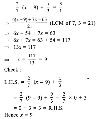 RS Aggarwal Solutions for Class 7 Maths Chapter 7–Linear Equations in One Variable Ex 7A Question 22