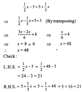 RS Aggarwal Solutions for Class 7 Maths Chapter 7–Linear Equations in One Variable Ex 7A Question 8