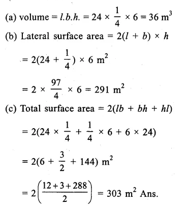 RS Aggarwal Solutions for Class 9 Maths Chapter 13–Volume and Surface Area Ex 13A Question 1