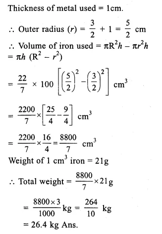 RS Aggarwal Solutions for Class 9 Maths Chapter 13–Volume and Surface Area Ex 13B Question 15