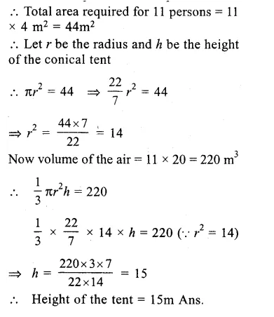 RS Aggarwal Solutions for Class 9 Maths Chapter 13–Volume and Surface Area Ex 13C Question 12