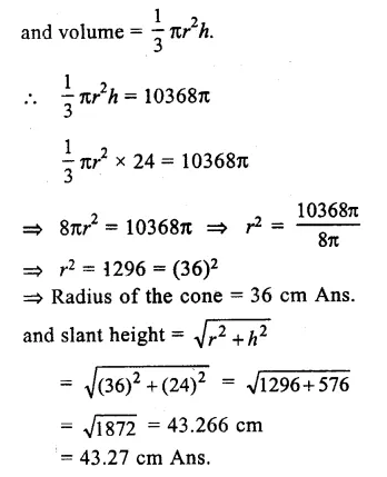 RS Aggarwal Solutions for Class 9 Maths Chapter 13–Volume and Surface Area Ex 13C Question 13